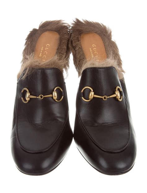 gucci kangaroo fur shoes|Gucci princetown mules with fur.